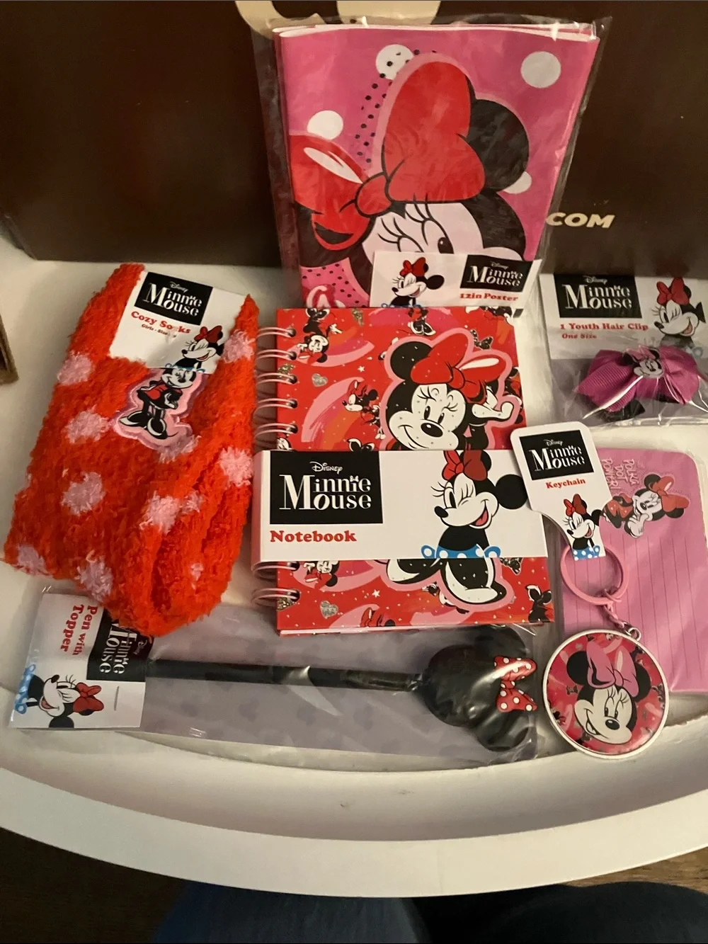 Disney Minnie Mouse Pink Red Black Stationery & Accessories Set